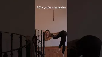 ballerinas use every chance to stretch!