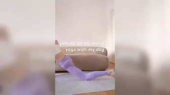 morning yoga with a dog is always a struggle #ballet #yoga #dogmom #dogyoga #4