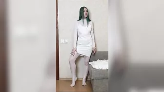 Try On all white Dresses #4