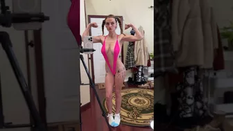 Woman In Sling Bikini Flexing Muscles | EtherealLoveBug #bikini #fitness #muscles