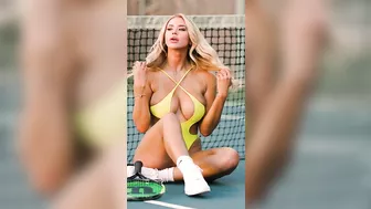 Swimsuit Model Antje Utgaard Warms Up for Tennis Match! #4