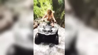 HANNAH PALMER rides an ATV through a waterfall in Bali #shorts #2