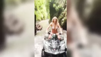 HANNAH PALMER rides an ATV through a waterfall in Bali #shorts #3