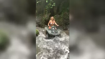 HANNAH PALMER rides an ATV through a waterfall in Bali Part 2 #shorts