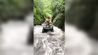 HANNAH PALMER rides an ATV through a waterfall in Bali Part 2 #shorts #4