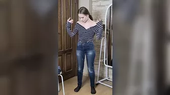 Trying on very tight jeans #2