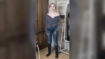 Trying on very tight jeans #4