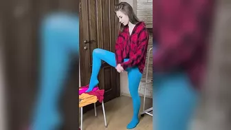 Trying on beautiful tights #2