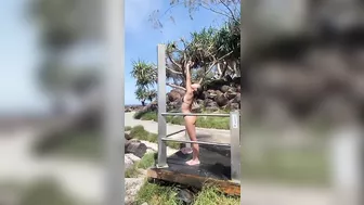 Taiwanese Woman In Thong Bikini Outdoor Shower #2