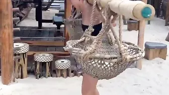 Australian Woman Bikini Overhead Squats (Tulum Jungle Gym) #2