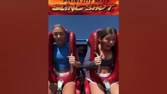 Mia & Ella #slingshotchallenge #slingshotpcb #funny #themepark #rollercoaster #springbreak #prank