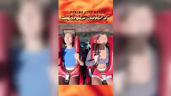 Mia & Ella #slingshotchallenge #slingshotpcb #funny #themepark #rollercoaster #springbreak #prank #2