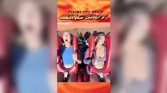 Mia & Ella #slingshotchallenge #slingshotpcb #funny #themepark #rollercoaster #springbreak #prank #3