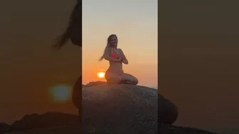 Short part of my stretching #yoga #bikini #relaxing #sunset