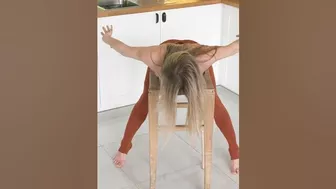 Stretching in the kitchen