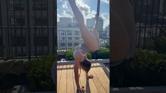 Handstand practice by the pool today. #stretching