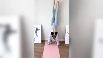 I have so much fun being upside down! #stretching #yogagirl #3