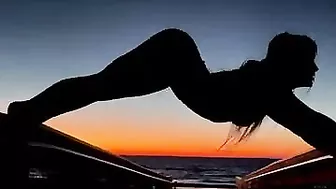 Silhouette Sunset Stretch! #stretching #yogagirl #flexibility #2