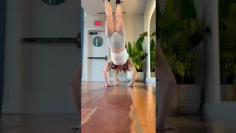 Try this handstand challenge! I almost got it! #shorts #yogagirl