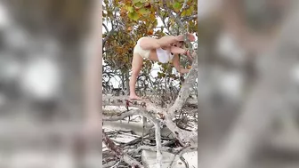 Would you climb a tree with me?! #flexibility #stretching #yogagirl #2