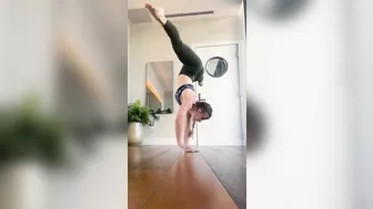 Handstand Walking into Drop Straddle Split #flexibility #stretching #handstandworkout #3