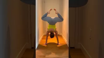 Handstands in the hallway! #flexibility #yogagirl #stretching