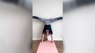 Wall Handstand Exercise #yoga #flexibility #4