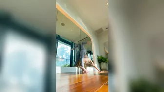 Wall Splits and Handstands #stretching #flexibility #yoga #2